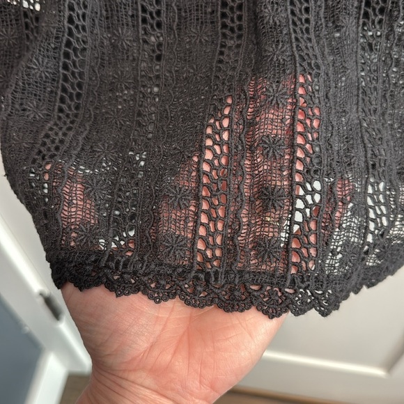 Sezane Black Lace Madeleine Ruffle Blouse - Picture 10 of 14